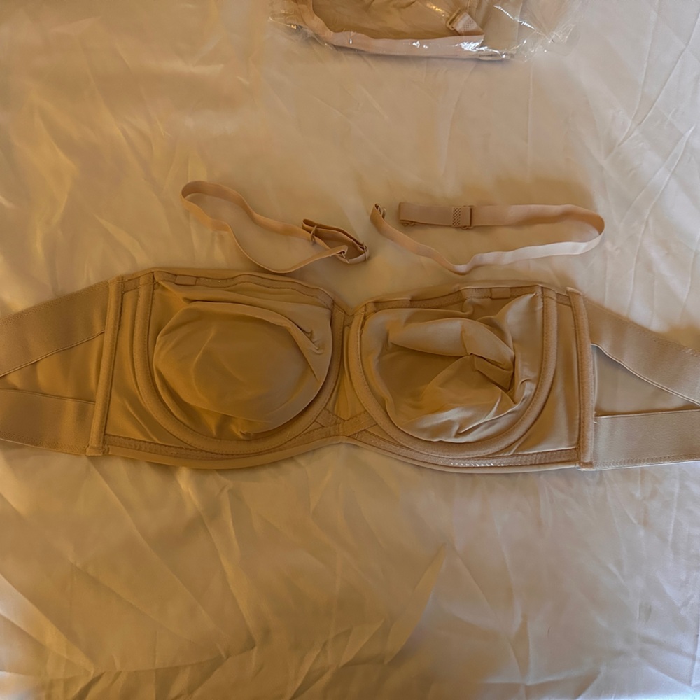 NWOT HSIA Beige Strapless Bra with removable adjustable straps